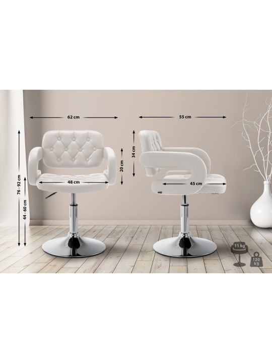 Lounger Dublin keinonahkaa, valkoinen