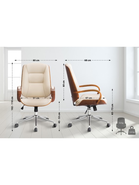 Yankton työtuoli, pähkinä/kermanvärinen