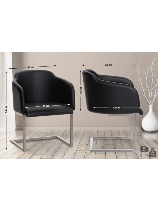 Magnus vierailijatuoli, musta