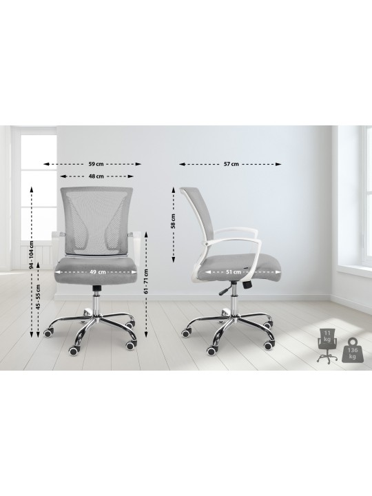 Työtuoli Tracy C, vaaleanharmaa