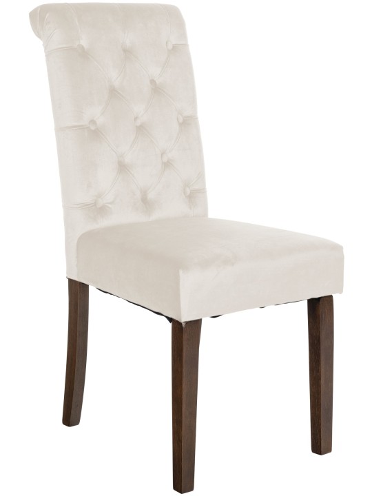 Lisburn samettinen ruokatuoli, kermanvärinen