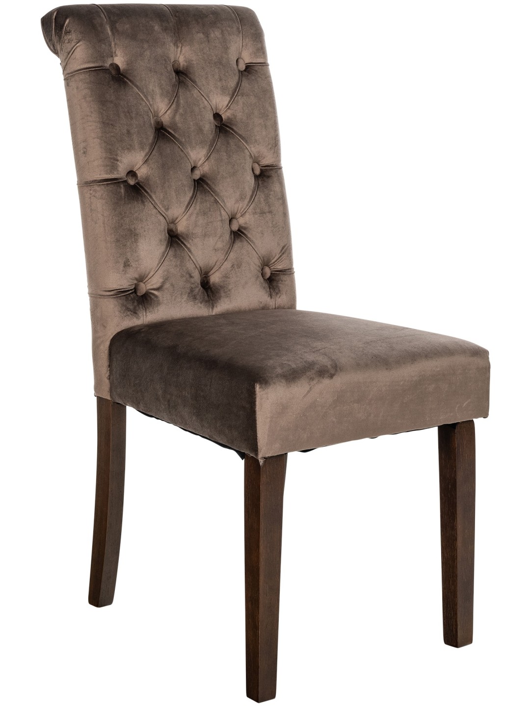 Lisburn samettinen ruokatuoli, ruskea