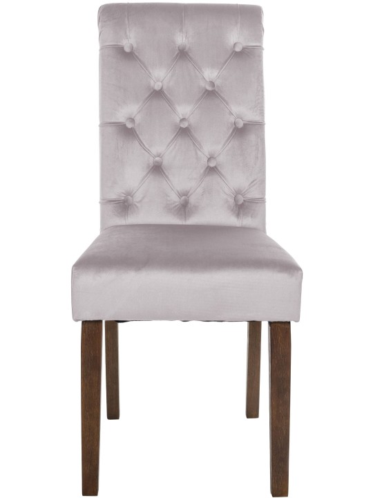 Setti 2 ruokasalin tuolia Lisburn velvet, harmaa