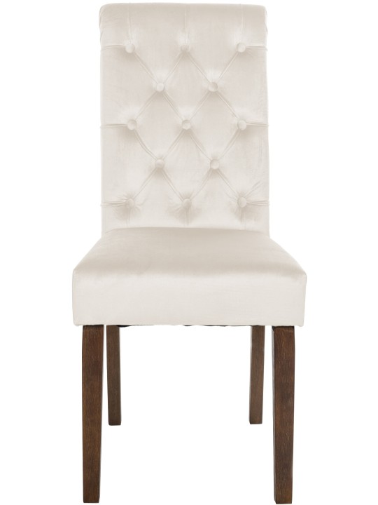 Setti 2 ruokasalin tuolia Lisburn velvet, kermanvärinen