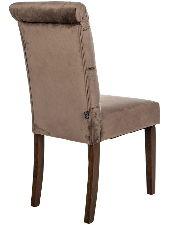 Setti 2 ruokasalin tuolia Lisburn velvet, ruskea