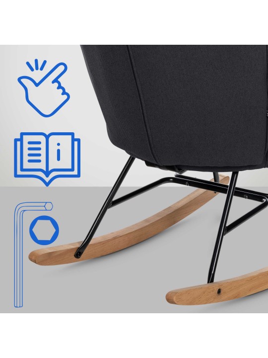 Tuoli Sanka kangasta, musta