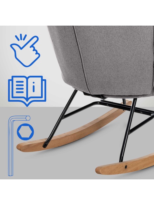 Tuoli Sanka kangasta, harmaa