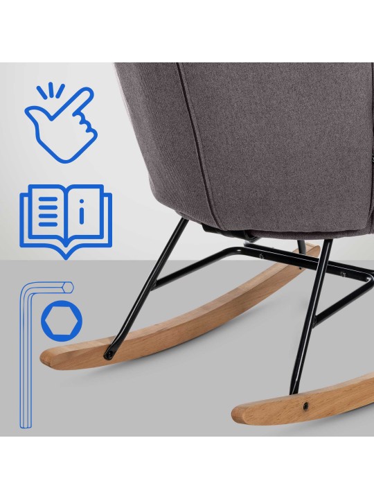 Tuoli Sanka kangasta, tummanharmaa