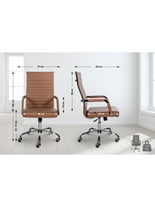 Työtuoli Amadora keinonahkaa, vaaleanruskea