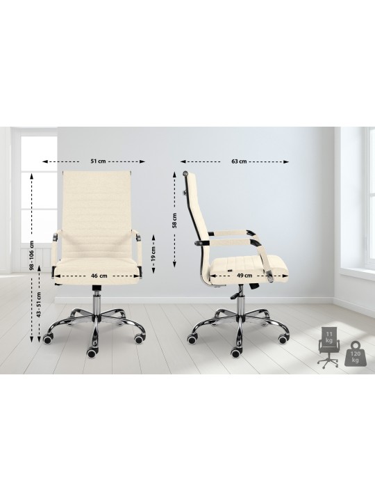 Työtuoli Amadora kangasta, kermanvärinen