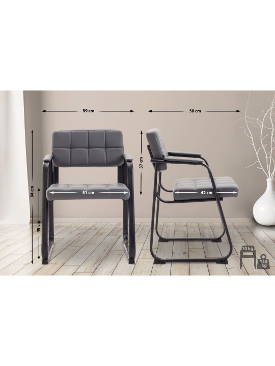 Vierailutuoli Canada B keinonahkaa, harmaa