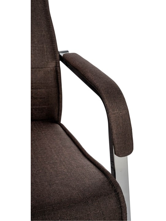 2 vierailijatuolin setti Hobart kangas, ruskea