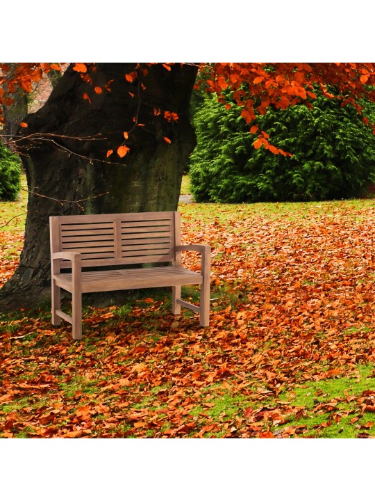 Tiikkipenkki Halden 120 cm kannella, tiikki Tiikkipenkki Halden 120 cm kannella, tiikki