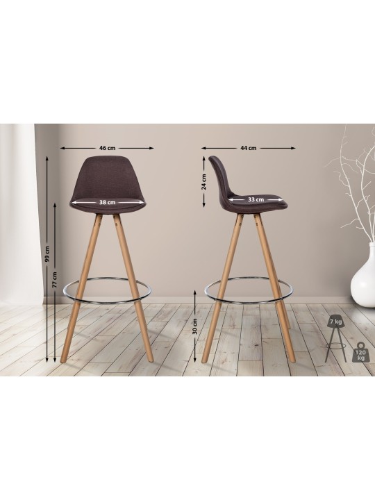 Baarijakkara Corbin kangas pyöreä natural, ruskea