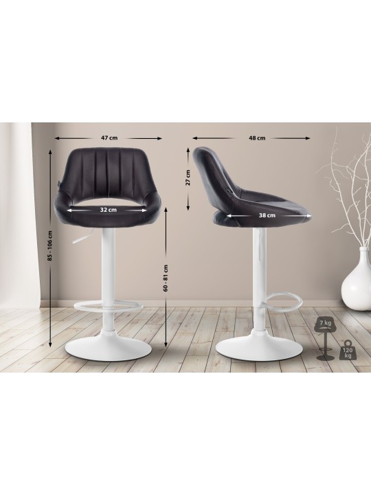 2 baarituolia Milet keinonahkaa W, ruskea