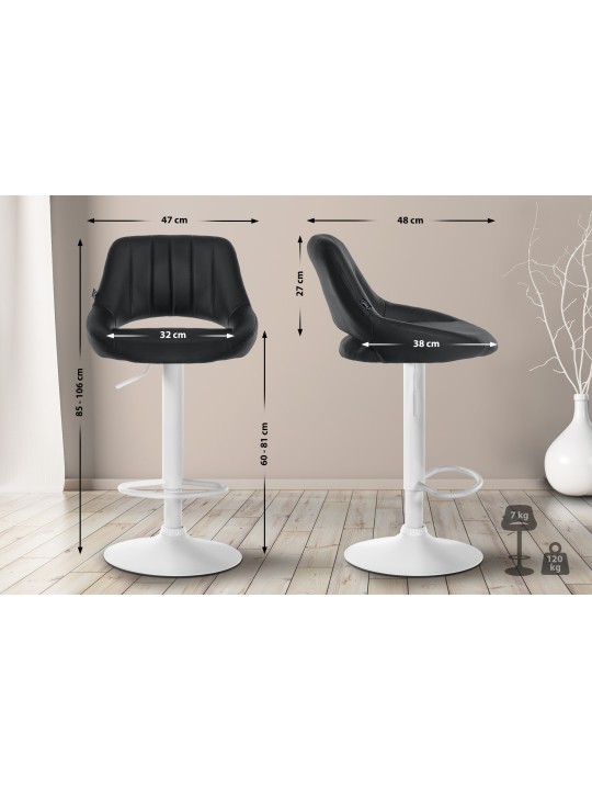 2 baarituolia Milet keinonahkaa W, musta