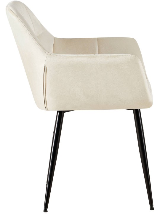 Emia samettivierastuoli, kermanvärinen Emia samettivierastuoli, kermanvärinen