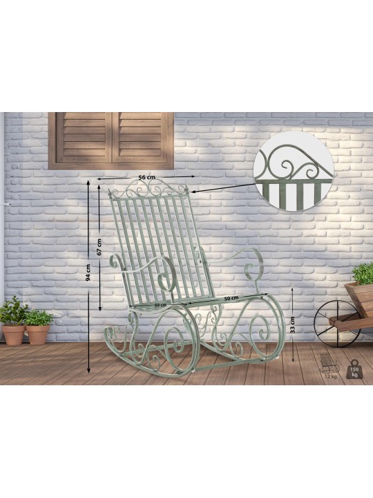 Smilla keinutuoli, antiikkivihreä