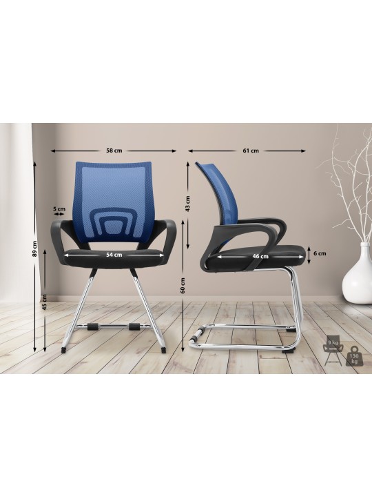 Eureka vierailijatuoli, sininen