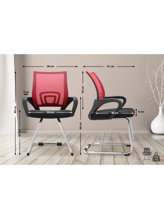 Eureka vierailijatuoli, punainen