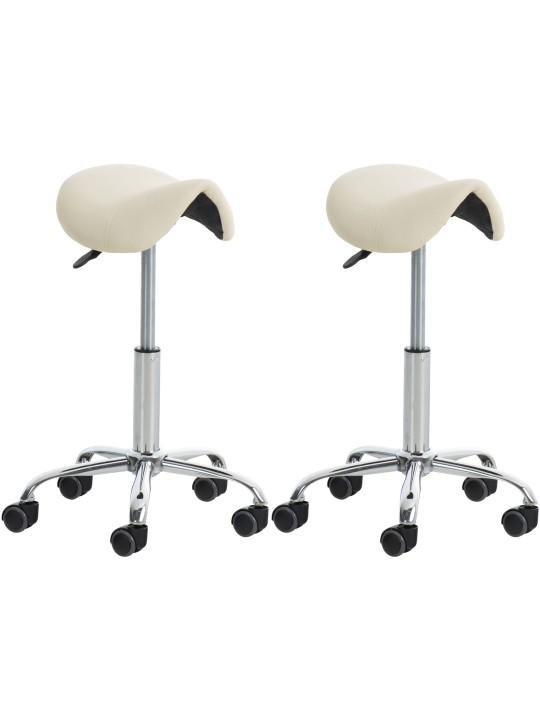 2 kpl työjakkarat Reno keinonahka, kermanvärinen