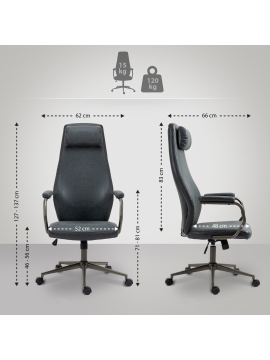 Pocatello työtuoli, antiikkimusta