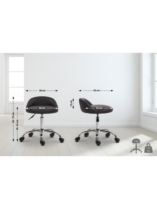 Työjakkara Teramo keinonahkaa, musta