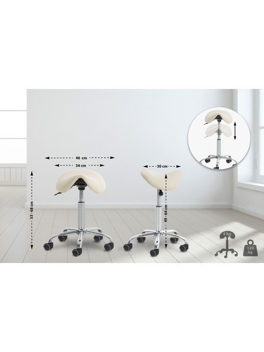 Renon työjakkara, kermanvärinen