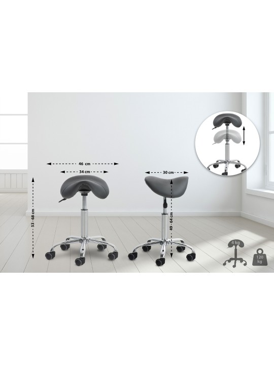 2 kpl työjakkarat Reno keinonahka, harmaa