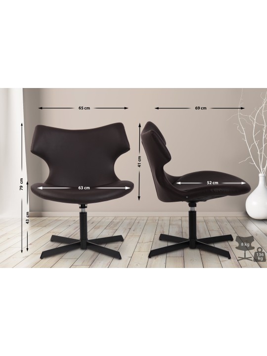 Lounger Welland keinonahkaa, ruskea