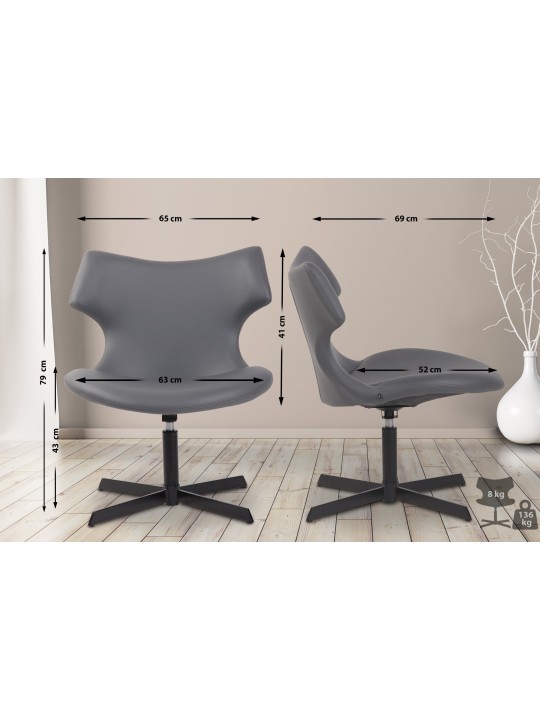 Lounger Welland keinonahkaa, harmaa Lounger Welland keinonahkaa, harmaa