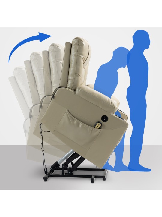 Andover nojatuoli keinonahkaa, kermanvärinen