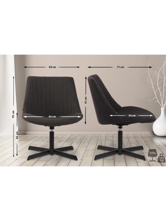 Lepotuoli Granby, tummanharmaa