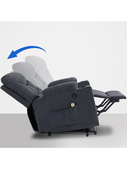 Nojatuoli Andover kangasta, tummanharmaa