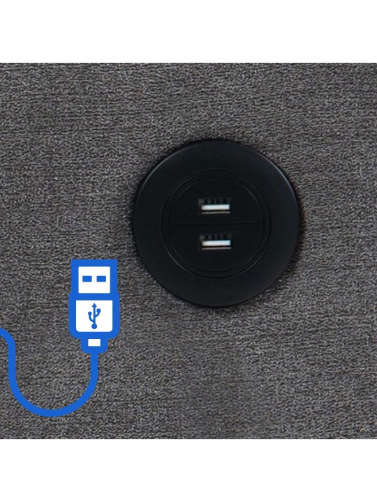 Nojatuoli Andover kangasta, harmaa