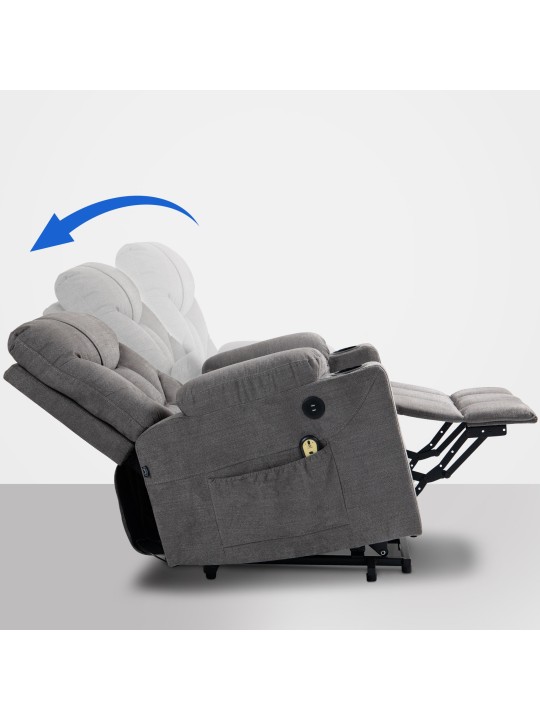 Nojatuoli Andover kangasta, harmaa