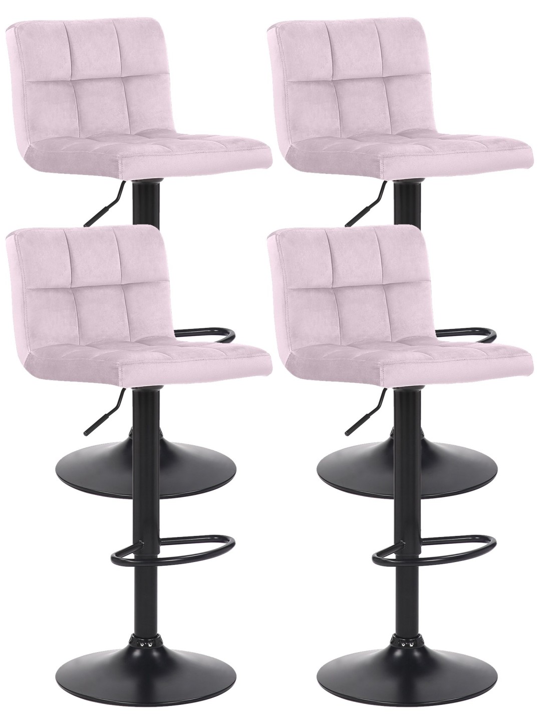 4 baarijakkaran setti Feni velvet, vaaleanpunainen