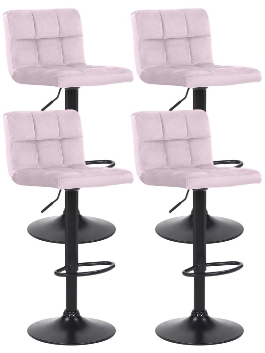 4 baarijakkaran setti Feni velvet, vaaleanpunainen