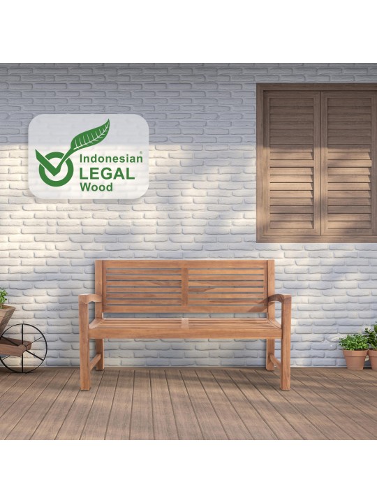 Tiikkipenkki Halden 150 cm, tiikki