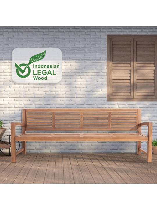 Tiikkipenkki Halden 240 cm, tiikki Tiikkipenkki Halden 240 cm, tiikki