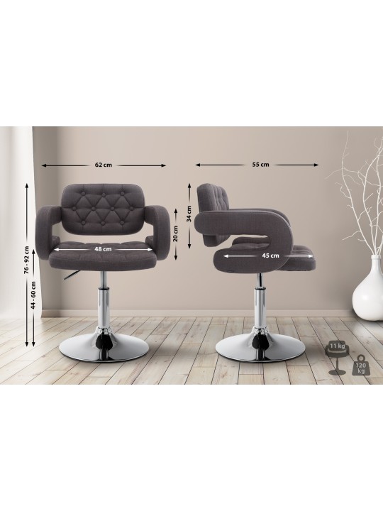 Lounger Dublin kangas, tummanharmaa