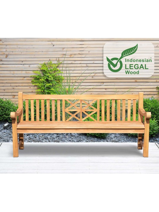 Tiikkipenkki Florida 200 cm, tiikki Tiikkipenkki Florida 200 cm, tiikki