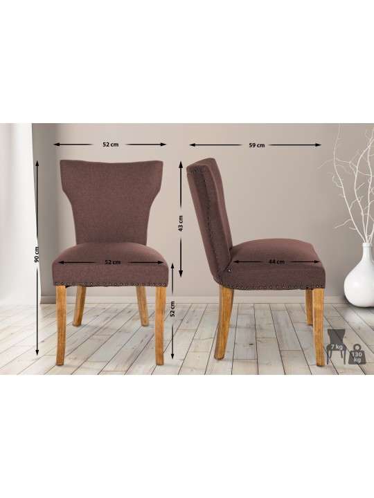 Ruokasalin tuoli Zadar kangas antiikki-valo, ruskea