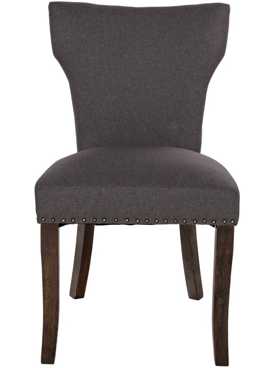 Sarja 2 ruokasalin tuolia Zadar kangas antiikki-tumma, tummanharmaa