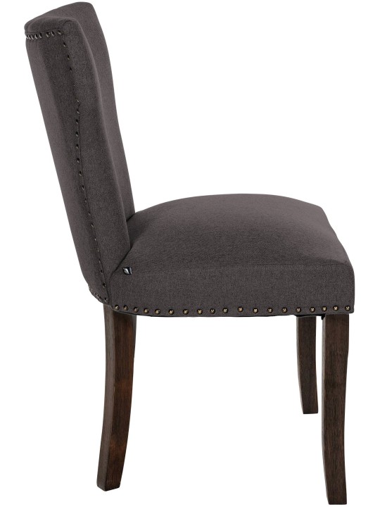 Sarja 2 ruokasalin tuolia Zadar kangas antiikki-tumma, tummanharmaa