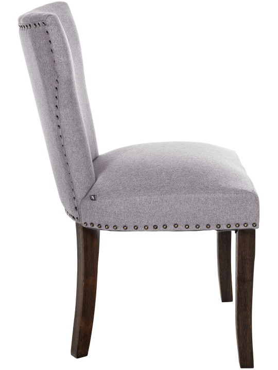 Sarja 2 ruokasalin tuolia Zadar kangas antiikki-tumma, harmaa