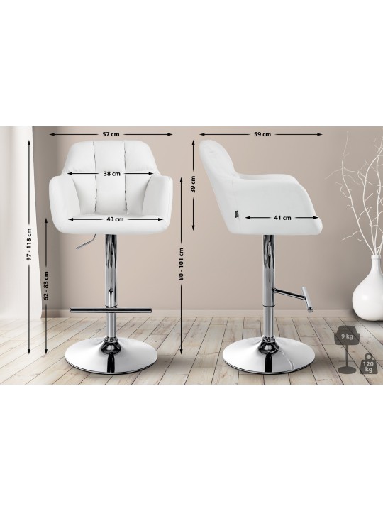 Baarijakkara Natoma keinonahka kromi, valkoinen