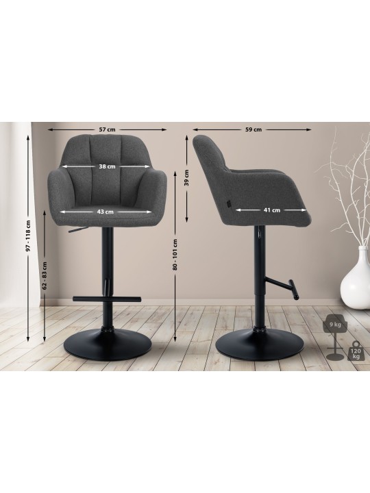 Baarijakkara Natoma kangas, tummanharmaa