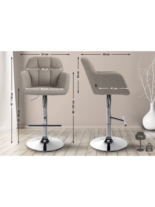 Baarijakkara Natoma kangas kromi, taupe