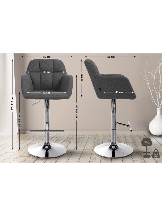 Baarijakkara Natoma kangas kromi, tummanharmaa